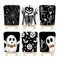 NEW 2608 Halloween Dining Chair Back Covers Funny Skeleton Ghost Spider Set  Y208