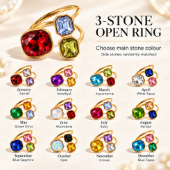 NEW 2609  12 Month Birthstone Ring Assorted Gemstone Luxury for Women  Y254