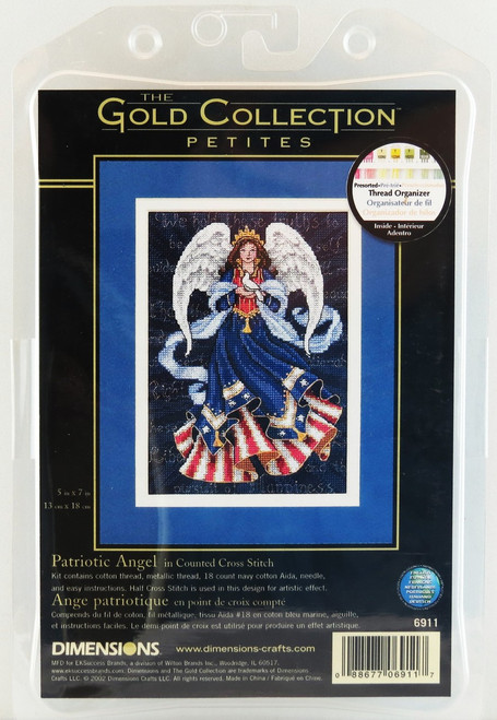 Stars, Stripes, Angels Patriotic Gold Collection Petite Dimensions Cross Stitch Kit! Buy now at Archway Variety!