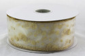 Click here to buy Gold Sparkle Polka Dot on Sheer White Wide Wired RIbbon 50 yards
