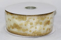 Shop now for gold and white polka dot wide wired ribon sparkle 50 yards