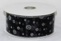 Buy polka dot ribbon now! Silver Sparkle Black Sheer Wide Wired Ribbon