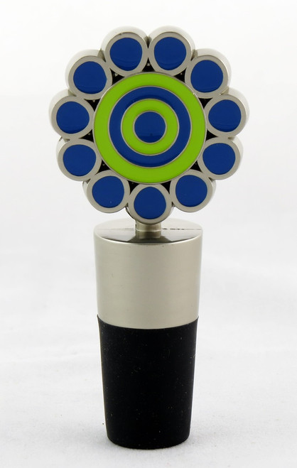 Shop now for Blue and Green Metal Daisy Bottle Topper