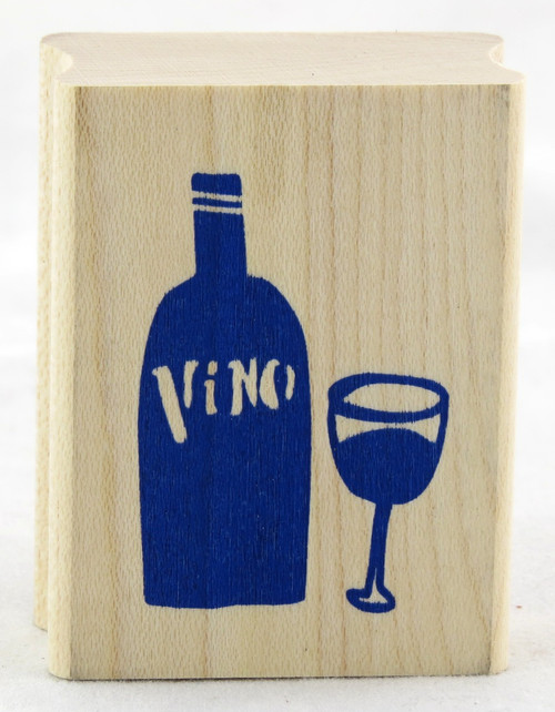 Shop here for Vino Wine Glass Bottle Craft Wood Mounted Stamp