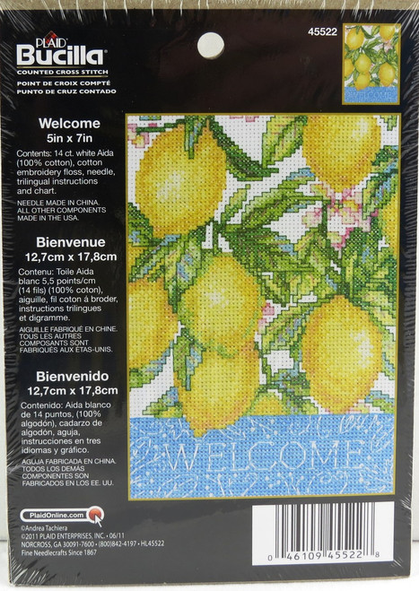 Shop now for Bucilla Cross Stitch Kit Welcome Lemons
