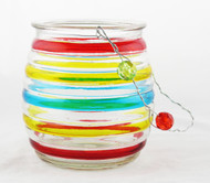 Shop now for Striped Tea Light Glass Hanging Basket Candle holder