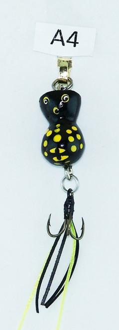 Click here to buy Round Yellow Black Triple Hook Handmade Fly Fishing Lures