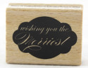 Wishing You The Merriest Wood Mounted Rubber Stamp Hot Fudge Studios
