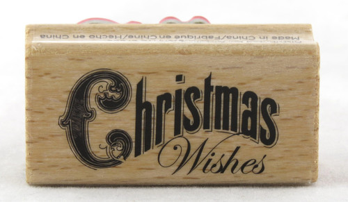 Shop for this Bold Font Christmas Wishes Wood Mounted Stamp