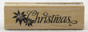 Shop now for this Poinsettia and Christmas Script Wood Mounted Rubber Stamp