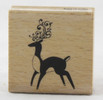 Reindeer Swirl Wood Mounted Rubber Stamp Hot Fudge Studios
