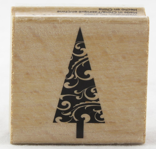 Shop now for Christmas Tree Swirl Wood Mounted Rubber Stamp Hot Fudge Studios