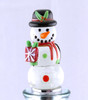 Snowman LED Glass and Metal Bottle Topper