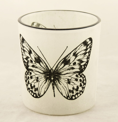 Butterfly Autumn Nature Glass Votive Candle Holder Yankee Candle