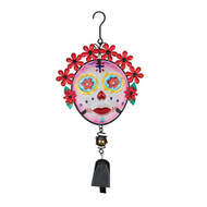 Painted Lady Skull Day of The Dead Hanging Bell