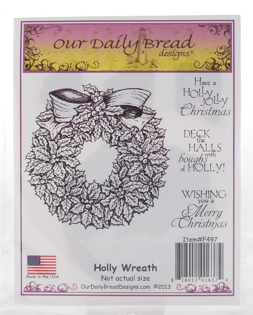 Holly Wreath Cling Stamp Collection Our Daily Bread 