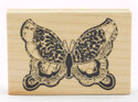 Patterned Butterfly Large Wood Mounted Rubber Stamp Inkadinkado