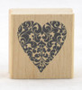 Decorative Heart Wood Mounted Rubber Stamp Stampendous