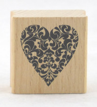 Decorative Heart Wood Mounted Rubber Stamp Stampendous