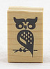 Owl on Branch Wood Mounted Rubber Stamp Inkadinkado