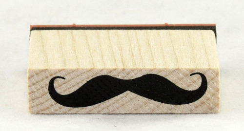 Long Mustache Wood Mounted Rubber Stamp Inkadinkado 
