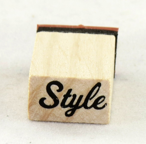 Style Script Wood Mounted Rubber Stamp Inkadinkado
