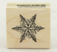 Solid Snowflake Wood Mounted Rubber Stamp Inkadinkado