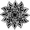 Poinsettia Noel Flower Medallion Wood Mounted Rubber Stamp Suzanne Carillo