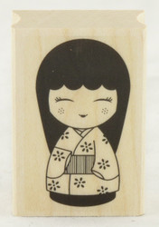 Japanese Doll #3 Wood Mounted Rubber Stamp Hero Arts