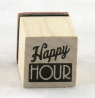 Happy Hour Wood Mounted Rubber Stamp Inkadinkado