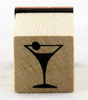 Martini Glass Wood Mounted Rubber Stamp Inkadinkado 