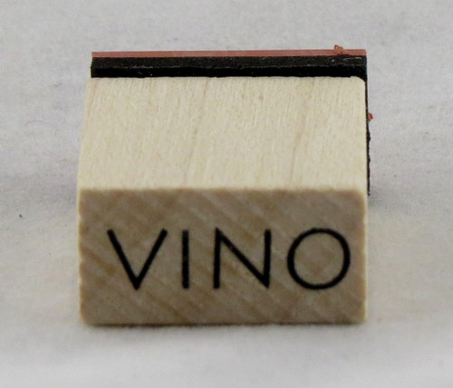 Vino Wood Mounted Rubber Stamp Inkadinkado