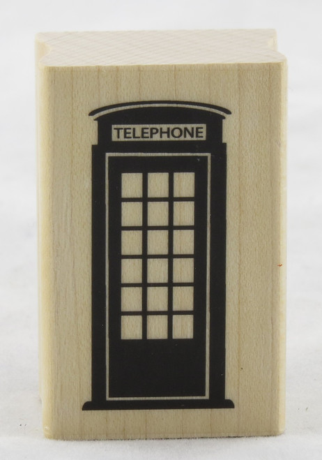 London Phone Box Wood Mounted Rubber Stamp Inkadinkado