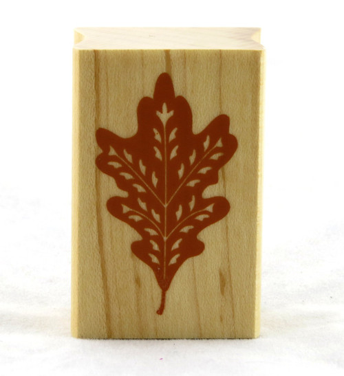 Oak Leaf Wood Mounted Rubber Stamp Inkadinkado