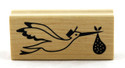 Stork Wood Mounted Rubber Stamp Inkadinkado