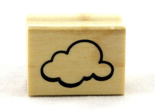 Cloud Wood Mounted Rubber Stamp Inkadinkado