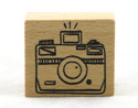 Flash Camera Wood Mounted Rubber Stamp American Crafts