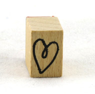 Heart Doodle Wood Mounted Rubber Stamp American Crafts