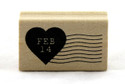 Feb 14 Heart Postmark Wood Mounted Rubber Stamp Martha Stewart