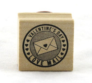 Valentine's Day Love Mail Circle Wood Mounted Rubber Stamp Martha Stewart