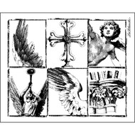 Wing Pieces Silicone Mounted Rubber Stamp LaBlanche