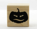 Confused Jack O'Lantern Pumpkin Wood Mounted Rubber Stamp Hero Arts