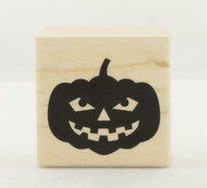 Classic Jack O'Lantern Pumpkin Wood Mounted Rubber Stamp Hero Arts