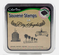 LA Souvenir Foam Mounted Rubber Stamp & Ink Pad Collection Colorbox