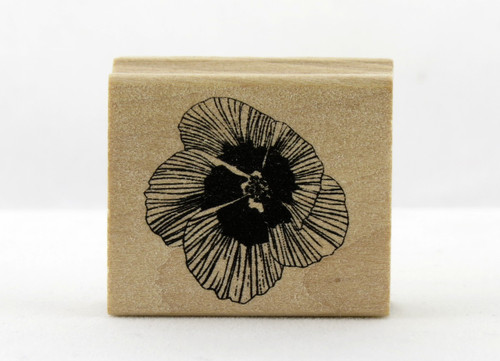Hibiscus Flower Wood Mounted Rubber Stamp Martha Stewart