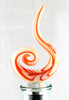 Orange Swirl Art Glass Metal Bottle Topper