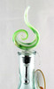 Green Swirl Art Glass Metal Bottle Topper