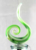 Green Swirl Art Glass Metal Bottle Topper
