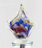 Blue Gold Purple Multi-colored Square Art Glass Metal Bottle Topper
