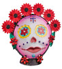 Painted Lady Sugar Skull Day of The Dead Glass Decorative Lamp